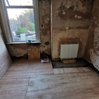 New floor to proposed kitchen