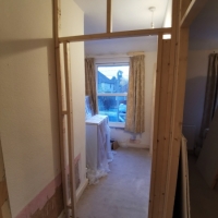 New stud walls to upstairs 1