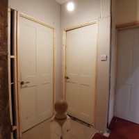 New doors installed to new stud walls