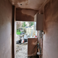 Plastering complete to new utility room