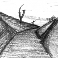 Landscape installation - sketch of between banks
