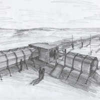 Portable educational cinema - Sketch of above view