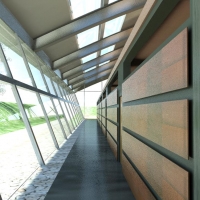 Training Centre - 3D render of access corridors