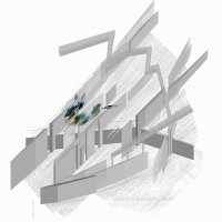 Art installation - Structures rising from water