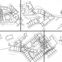 Art installation - River score - bagging buildings